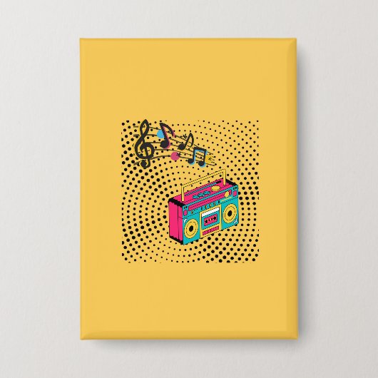 レトロオーディオボックス。 缶バッジ (正面)