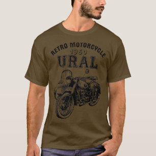 レトロオートバイウラルヴィンテージサイドカーバイク Tシャツ