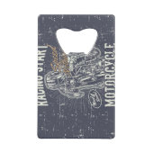 レトロオートバイステンレス鋼ボトルオープナー クレジットカード栓抜き (正面)