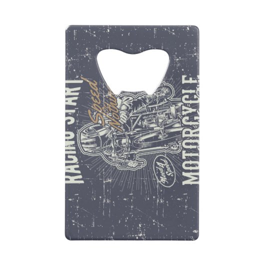 レトロオートバイステンレス鋼ボトルオープナー クレジットカード栓抜き (正面)