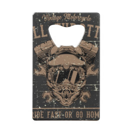 レトロオートバイステンレス鋼ボトルオープナー クレジットカード栓抜き