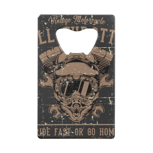 レトロオートバイステンレス鋼ボトルオープナー クレジットカード栓抜き (裏面)