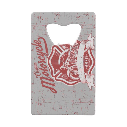 レトロオートバイステンレス鋼ボトルオープナー クレジットカード栓抜き (正面)