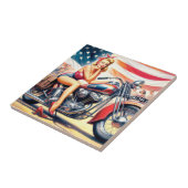 レトロオートバイピンアップ タイル (側面)