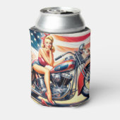 レトロオートバイピンアップ 缶クーラー (缶裏面)