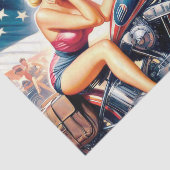 レトロオートバイピンアップ 薄葉紙 (詳細)