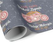 レトロオートバイラッピング紙 ラッピングペーパー (ロールコーナー)