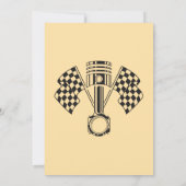 レトロオートバイレース整備士ベビーシャワー 招待状 (裏面)