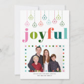 レトロオーナメントうれしそうなタイポグラフィ、クリスマスフォト シーズンカード (正面)