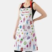 レトロオーナメントかわいい手図解入りの、写真付きの-パーソナライズされた エプロン (インサイチュ)