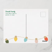 レトロオーナメントクリスマスフォトゴールドフォイル 箔シーズンポストカード (裏面)