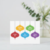 レトロオーナメントクリスマスプレゼントサンキューカード ポストカード (スタンド正面)