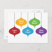 レトロオーナメントクリスマスプレゼントサンキューカード ポストカード (正面/裏面)