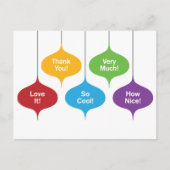 レトロオーナメントクリスマスプレゼントサンキューカード ポストカード (正面)