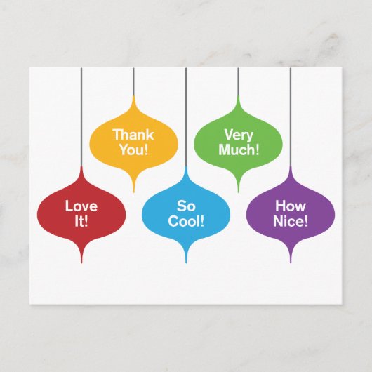 レトロオーナメントクリスマスプレゼントサンキューカード ポストカード (正面)