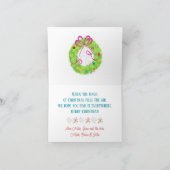 レトロオーナメントグリーンクリスマス シーズンカード (内部)