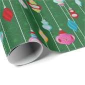 レトロオーナメントグリーンクリスマス ラッピングペーパー (ロールコーナー)