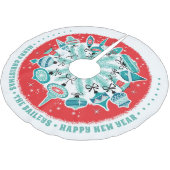 レトロオーナメントツリースカート(名前をカスタムする付) ブラッシュドポリエステルツリースカート (アングル)