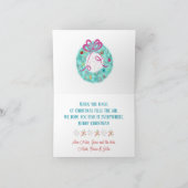 レトロオーナメントティール（緑がかった色）クリスマス シーズンカード (内部)