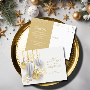 レトロオーナメントビジネスクリスマスグリーティング シーズンポストカード