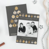 レトロオーナメントフォトクリスマスツリーホリデーカード 招待状