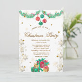 レトロオーナメントプレゼントスノーフレークスクリスマス 招待状 (スタンド正面)