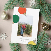 レトロオーナメントホリデーフォトカード シーズンカード