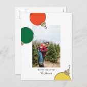 レトロオーナメントホリデーフォトカード シーズンポストカード (正面/裏面)