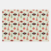 レトロオーナメントホリデーラッピング紙 ラッピングペーパーシート (正面)