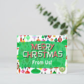 レトロオーナメントヴィンテージホリデイおもしろい ポストカード (スタンド正面)