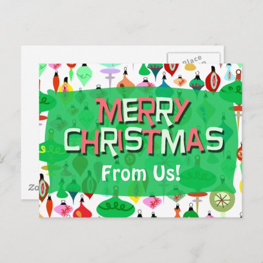 レトロオーナメントヴィンテージホリデイおもしろい ポストカード (正面/裏面)