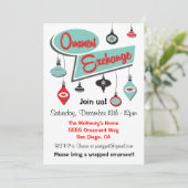 レトロオーナメント交換クリスマス招待状 招待状 (スタンド正面)