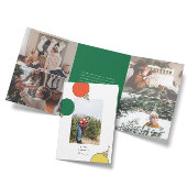 レトロオーナメント写真 三つ折りクリスマスカード