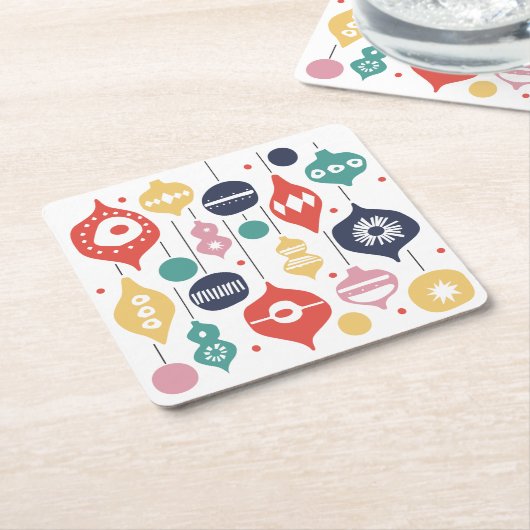 レトロオーナメント スクエアペーパーコースター (アングル)