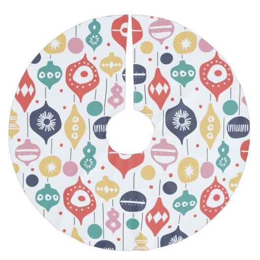 レトロオーナメント ブラッシュドポリエステルツリースカート (正面)