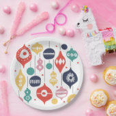 レトロオーナメント ペーパープレート (パーティー)