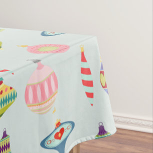 レトロオーナメント  ミッドセンチュリーモダンブラシ付きポリゴン テーブルクロス