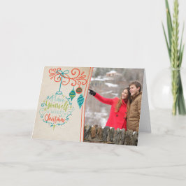 レトロオーナメント&メリークリスマスバウブル – 写真 シーズンカード