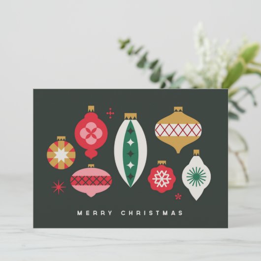 レトロオーナメント - メリークリスマス シーズンカード (スタンド正面)