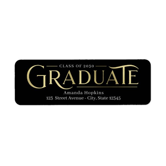 レトロオーバーレイ卒業差出人住所ラベル ラベル (正面)