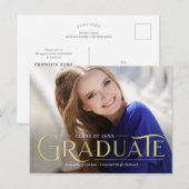 レトロオーバーレイ卒業発表はがき ポストカード (正面/裏面)