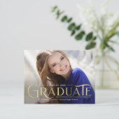 レトロオーバーレイ卒業発表はがき ポストカード (スタンド正面)