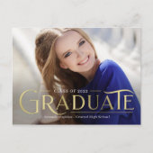 レトロオーバーレイ卒業発表はがき ポストカード (正面)