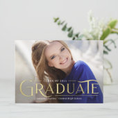 レトロオーバーレイ卒業発表招待状 招待状 (スタンド正面)