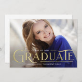 レトロオーバーレイ卒業発表招待状 招待状 (正面/裏面)