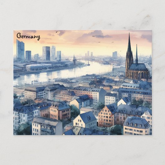 レトロオールドアートヴィンテージ旅行ベルリンドイツシティ ポストカード (正面)