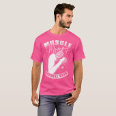 レトロオールドスクールジム筋肉モーミーバーベルリフティング Tシャツ (正面フル)