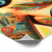 レトロオールドスクールタトゥーピンナップ ポスター (角)