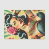 レトロオールドスクールタトゥーピンナップ 薄葉紙 (正面)