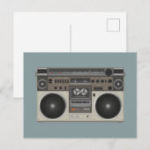 レトロオールドスクールテープデッキプレーヤーブギーボックス シーズンポストカード (正面/裏面)